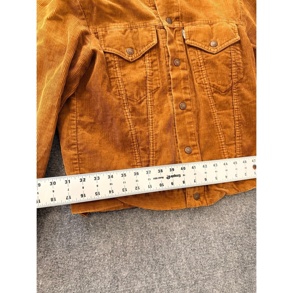 Vintage Levi's Women's Corduroy Trucker Jacket Size S Brown Tan Button Front - Picture 10 of 16